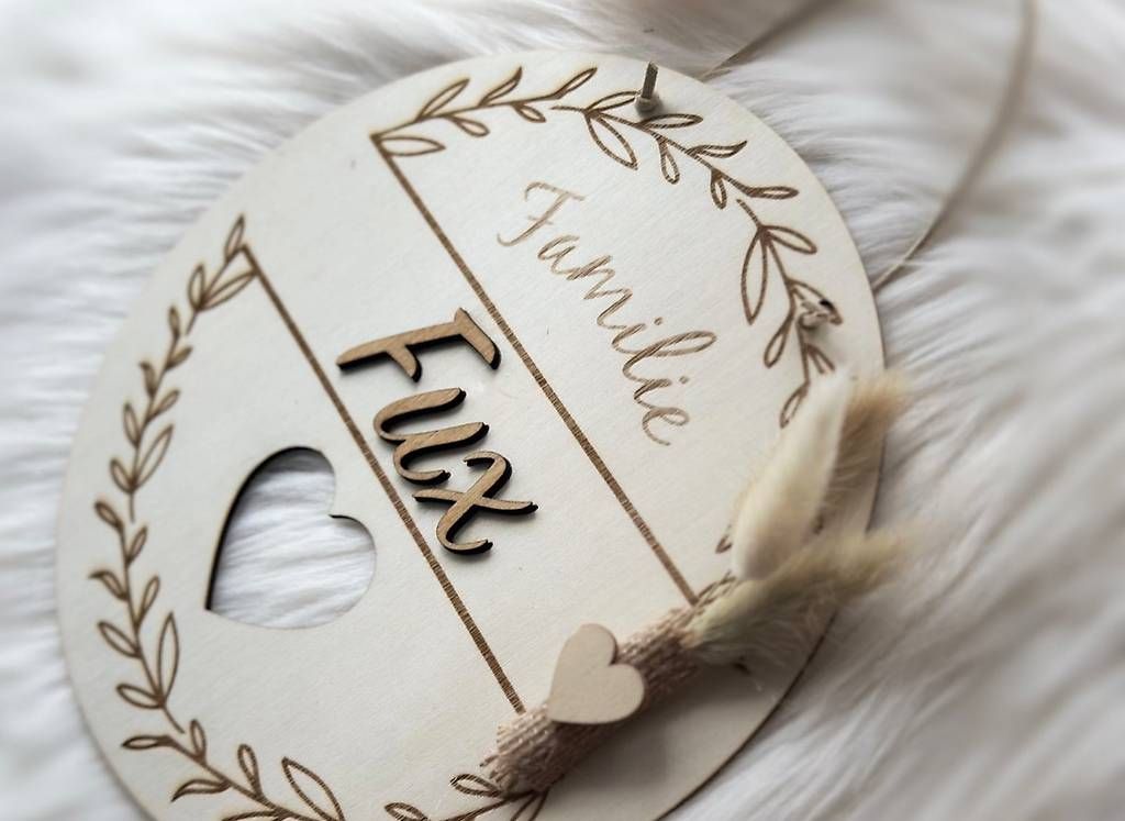 Tutte le decorazioni: Türschild personalisiert mit Name – Usato da Glis venduto da KubEmma.ch 1
