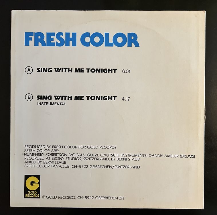 Fresh Color Sing Italo Disco 12“ signiert + Autogramm Karte! (Gebraucht ...