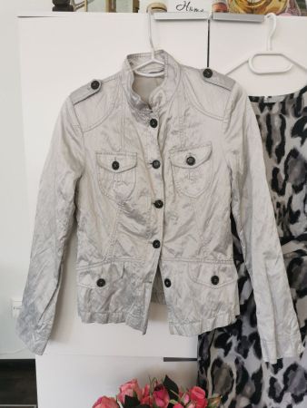 BLAZER GR. 36, NEU, SILBER, SATIN