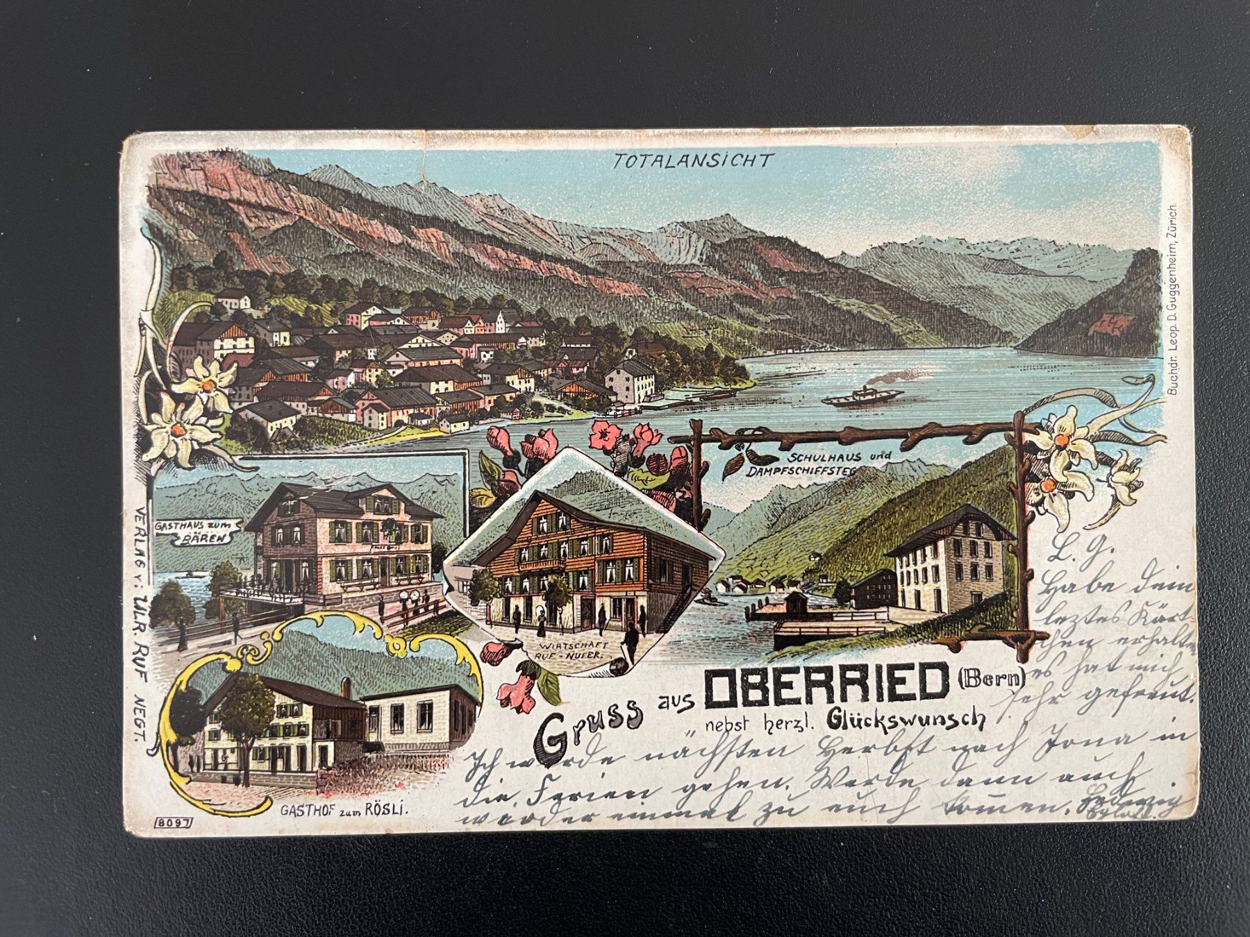 Ansichtskarten: AK BE Litho "Gruss aus Oberried" am Brienzersee – Gebraucht aus Thal von Danny82