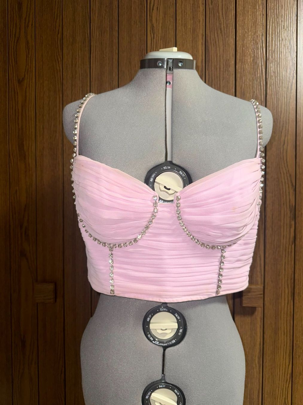 Self-Portrait Tops: Self-Portrait Crystal Embellished Bustier Pink – D'occasion à Schattdorf par Remligand