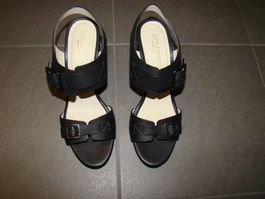 sandale en cuir noir, Goldmud