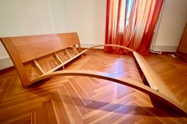 Natur-Bett, Buche massiv, geölt inkl Bettinhalt