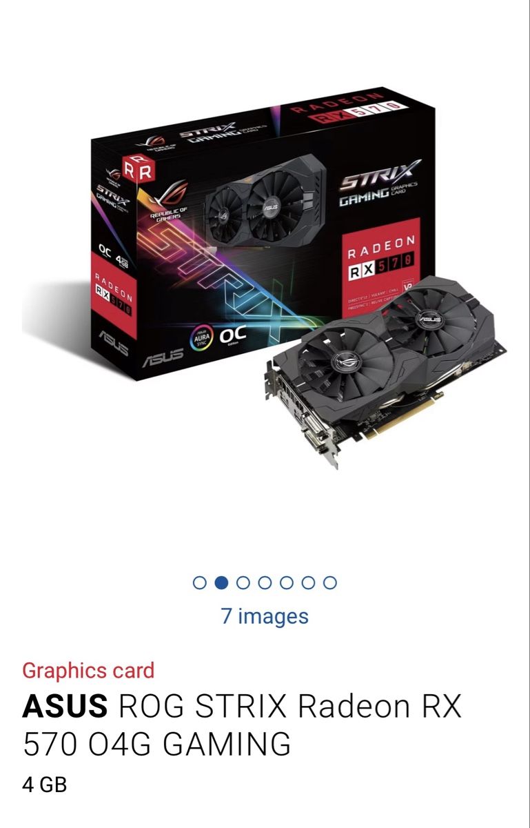 Asus Schede grafiche: Asus ROG Radeon RX570 4GB – Usato da Pfäffikon SZ venduto da pdroth 3