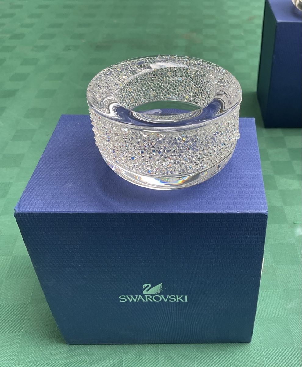 Swarovski Portacandele: 3 ORIGINAL SWAROVSKI TEELICHT HALTER MIT BOX – Nuovo e nell'imballaggio originale da Adlikon b.Regensdorf venduto da Crystaldragon09 4