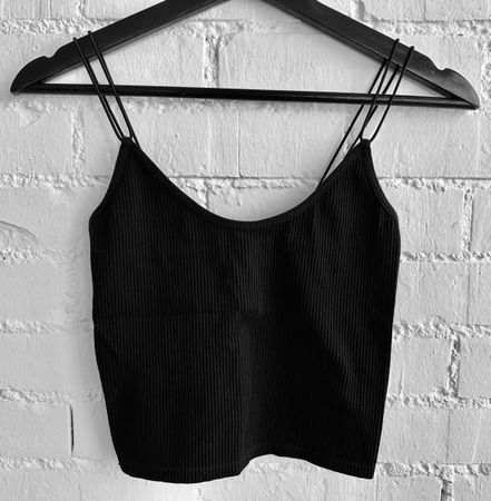 Elastisches, schwarzes Crop-Ripptop von Zara / Grösse XS-S