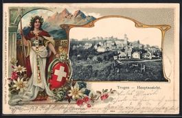 Trogen, Hauptansicht im Passepartout mit
