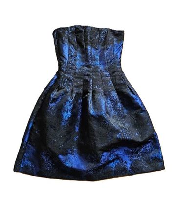 edles Cocktail Gr, 36 H&M blau Schwarz Gothic trägerlos