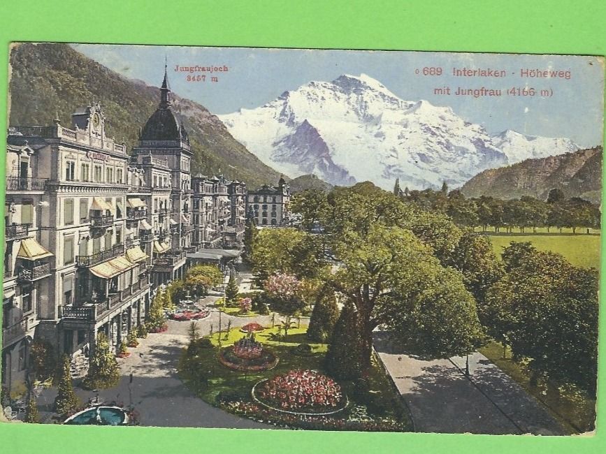 Cartoline postali: Interlacken, Höhenweg mit Jungfrau – Usato da Zürich venduto da t24_de