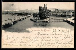 AK Genève, Ponts et île, quais et façades