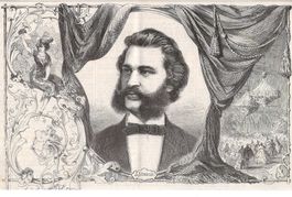 Orig. Holzstich, Johann Strauss, Operettenkönig, 1870