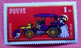 Briefmarken aus Ungarn Alte Autos UNGESTEMPELT 