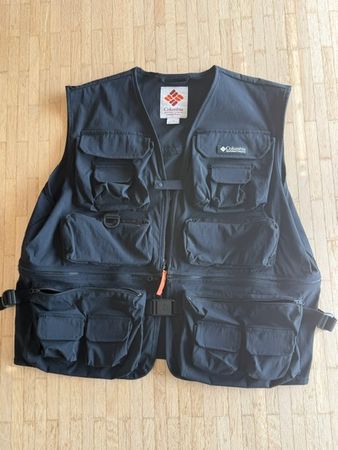 Columbia neuf noir multi-poches / Columbia Weste neu schwarz