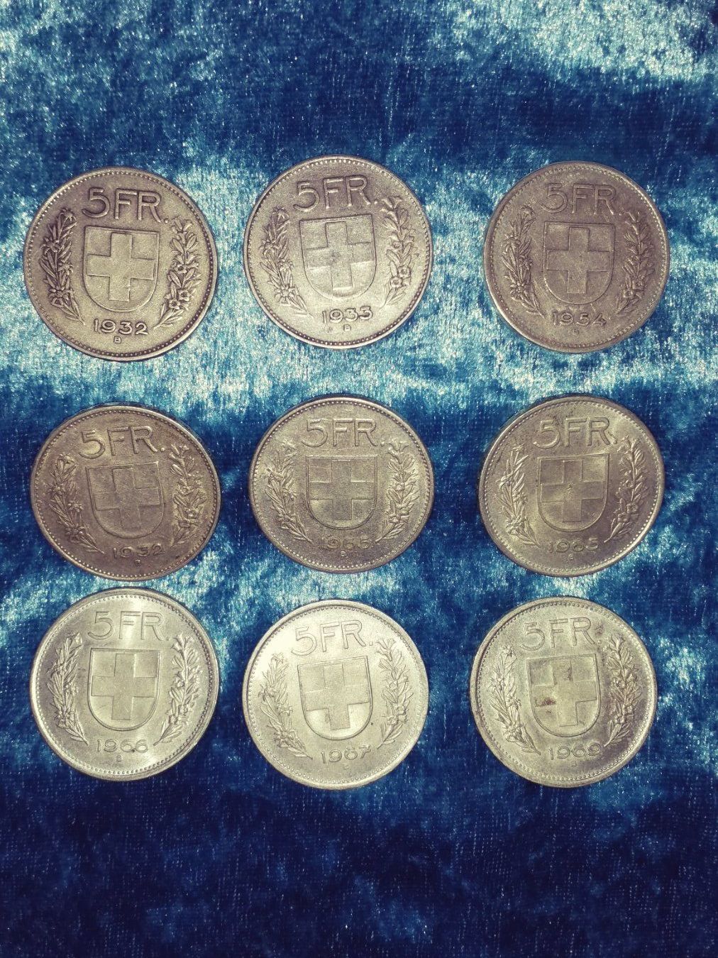 Tutti le monete: CH, 9 x 5 Fr.  in Silber/en Argent/ in Argento – Usato da Gordola venduto da ale_5wbc 4