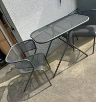 Gartentisch und Stühle Metall anthrazit
