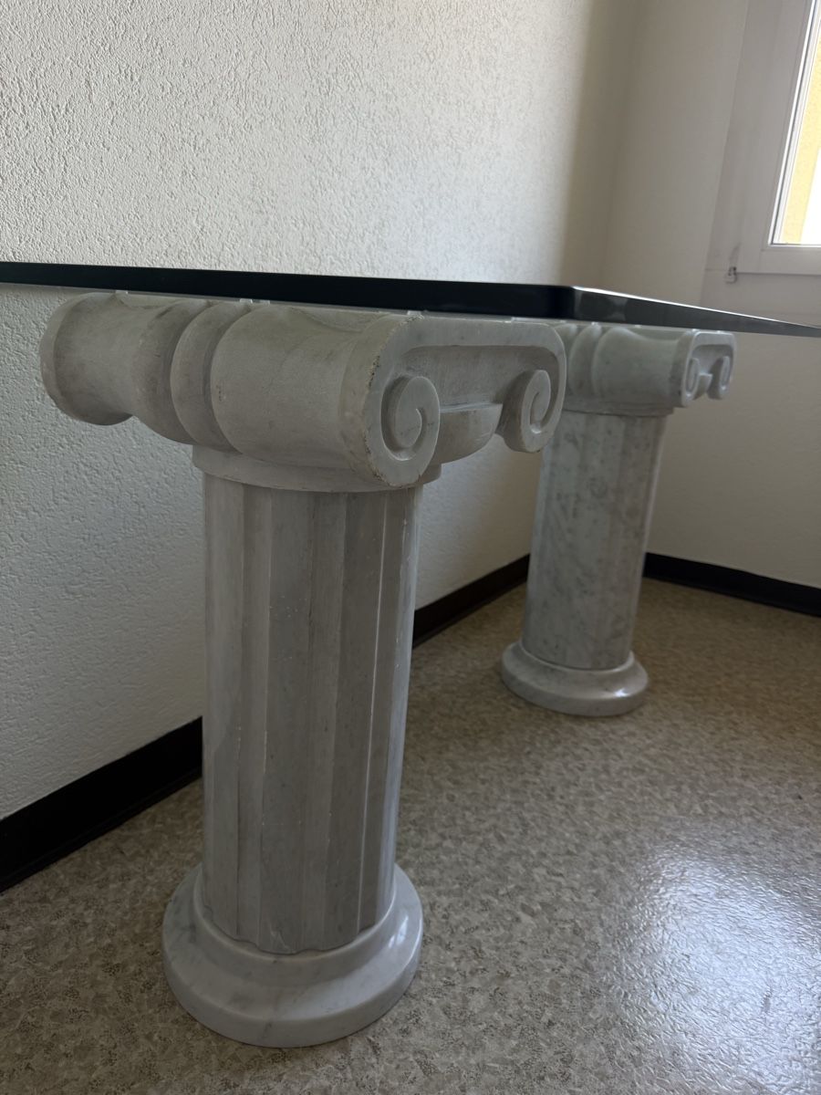 Tavoli: Vintage crystal table with sculpted marble columns – Nuovo (secondo la descrizione) da Zürich venduto da ada_t8qw 1