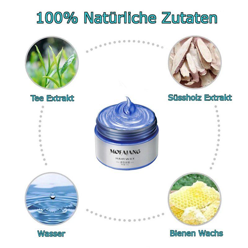 Tinte: Blau Temporäre Haarfarbe 120g Wachs Styling – Nuovo e nell'imballaggio originale da Hundwil venduto da Stallone6 2