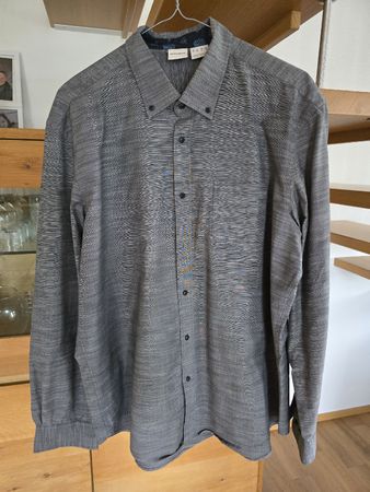 Mangun Herren Hemd, Grösse XL, Grau, gestreift