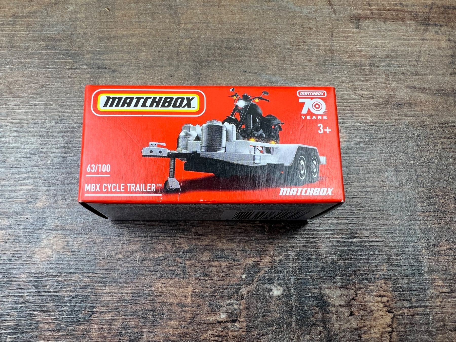 Matchbox Modellini d'auto: Matchbox Auto 70 Years edition MBX CYCLE TRAILER 63/100 – Nuovo e nell'imballaggio originale da Hallau venduto da R.R.91