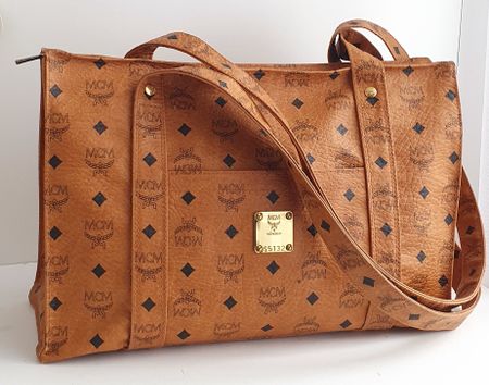 MCM Shopper Medium Cognac Canvas