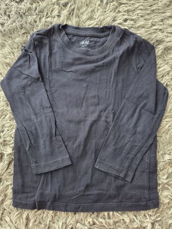 H&M Basic Langarmshirt Grösse 98/104 dunkelblau