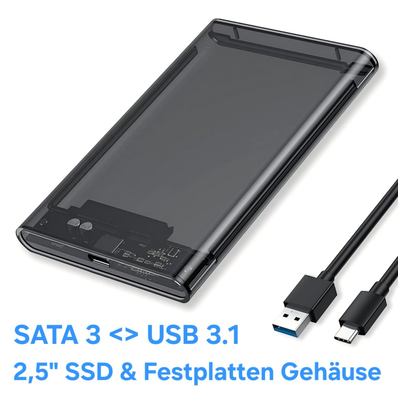 Dischi rigidi: USB 3.1 SSD & Harddisk Gehäuse / 2,5" / SATA 3 / USB-C – Nuovo e nell'imballaggio originale da Uster venduto da -FPS-