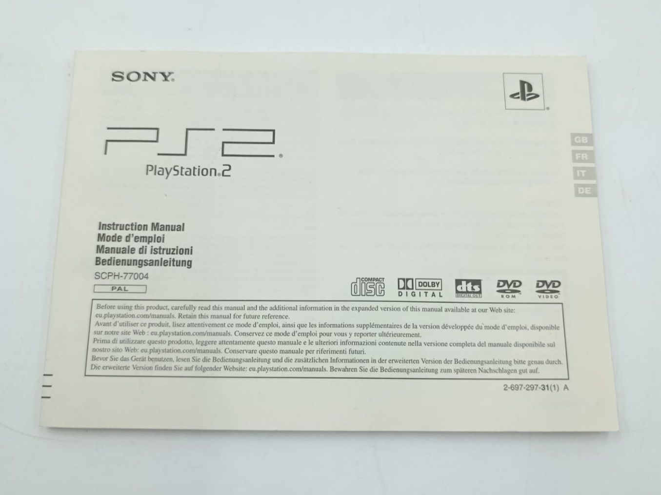 Sony Console: PS2 Konsole Bedienungsanleitung SCPH-77004 – Usato da Wil SG venduto da Donaldus