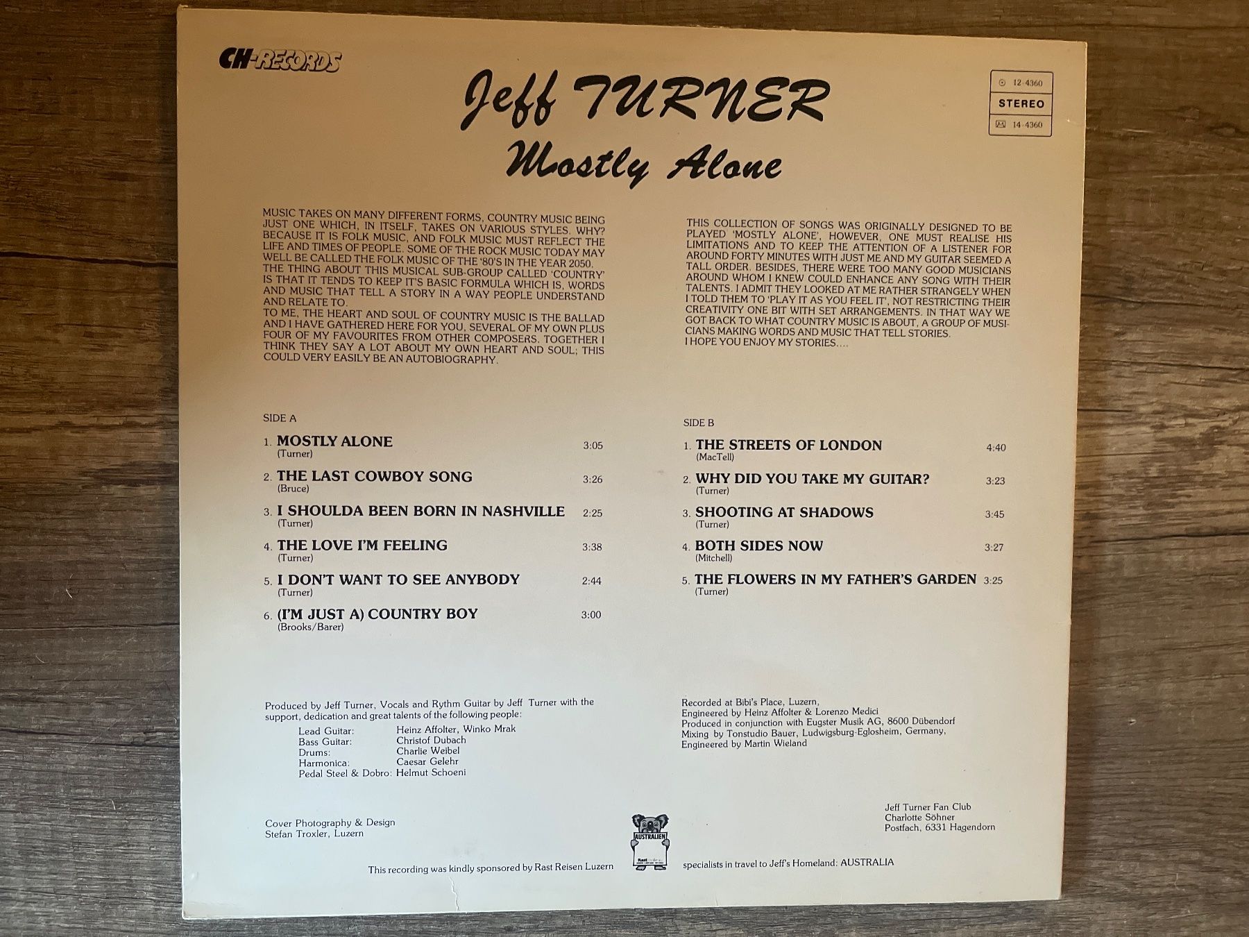 Schallplatten: A658/Jeff Turner Mostly Alone – Gebraucht aus Frutigen von Philippe_jsp 1