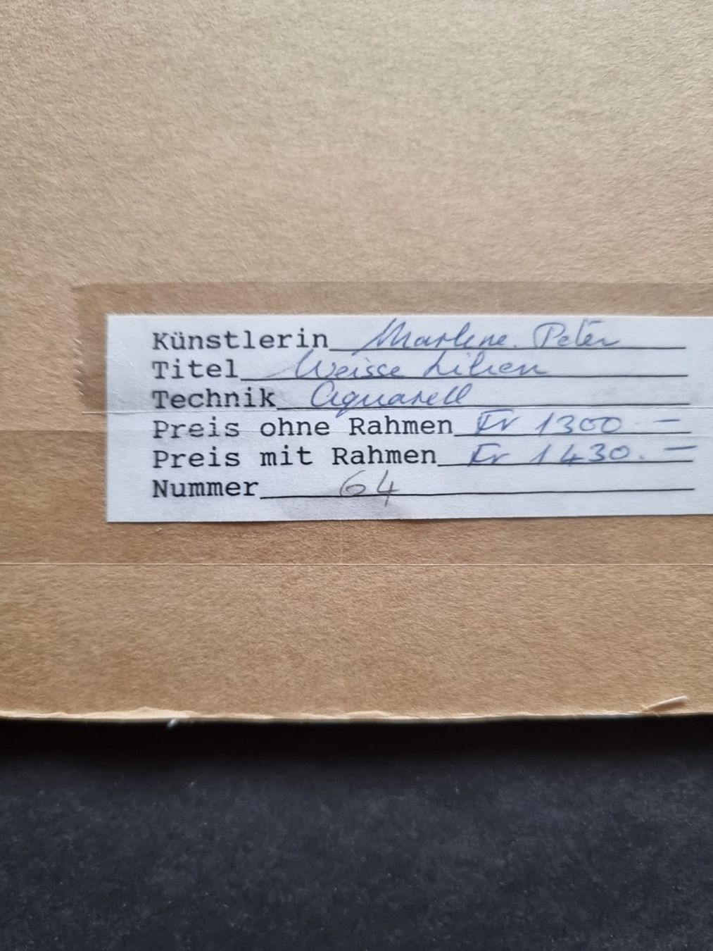 Gemälde: Marlene Peter Grosses Stillleben Aquarell handsigniert – Gebraucht aus Gersau von kunst-online 3