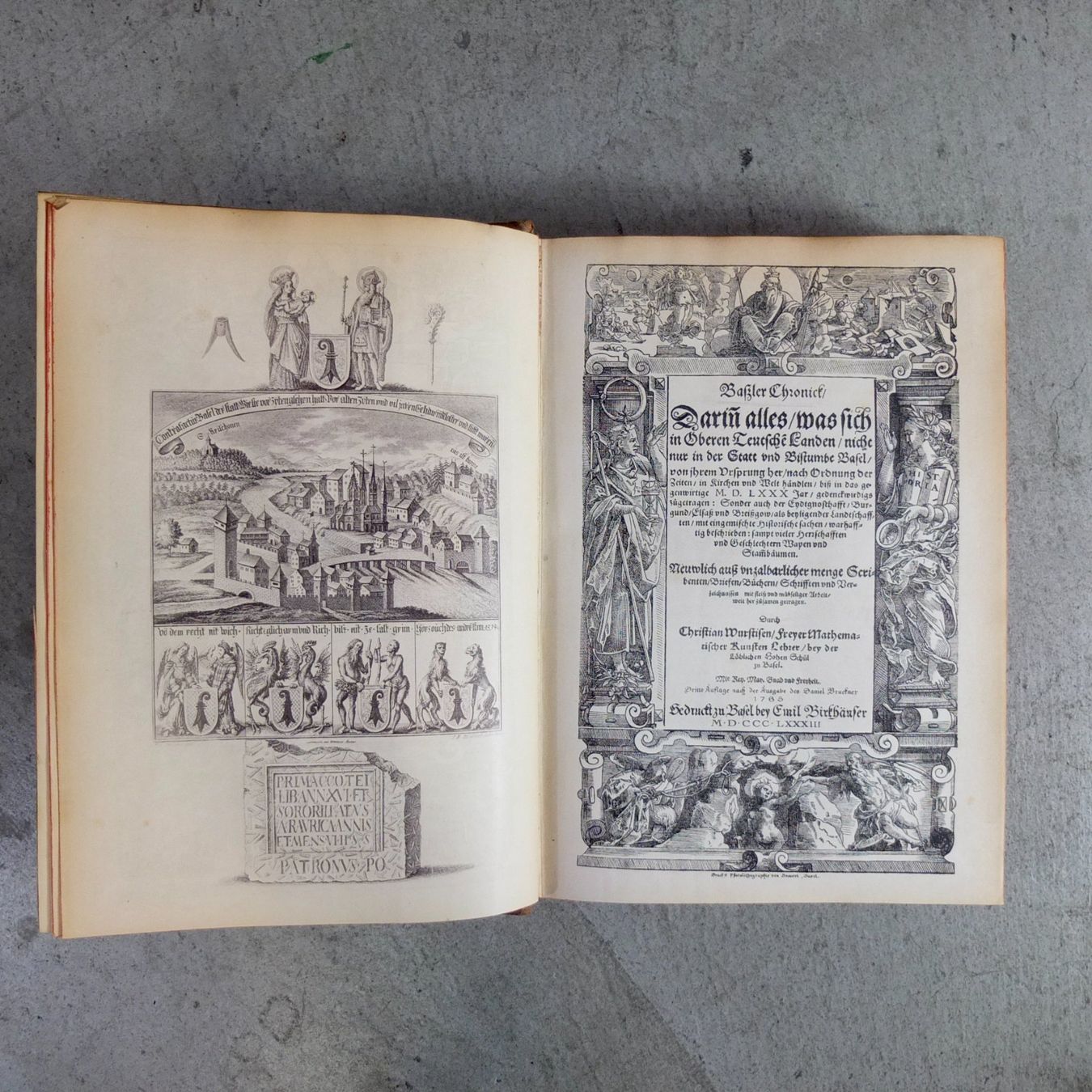 Libri: Basler Chronik, Daniel Bruckner, 1588/1765/1883 – Usato da Basel venduto da Brocki-auf-dem-Wolf