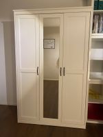 Weisser Kleiderschrank mit Spiegeltür (118 x 190 x 58 cm)