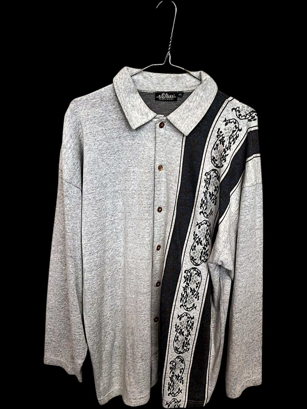 Hemden: s.Oliver Grau Button-Down Hemd mit gemustertem Detail - – Gebraucht aus Zug von vinokilo 1