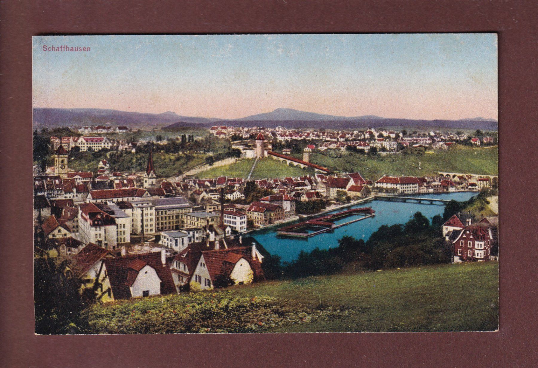 Cartoline postali: SCHAFFHAUSEN - Teilansicht – Usato da Pully venduto da nicecards