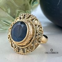 Oriental Labradorite Ring – Sterling Silver Ringgrösse 58