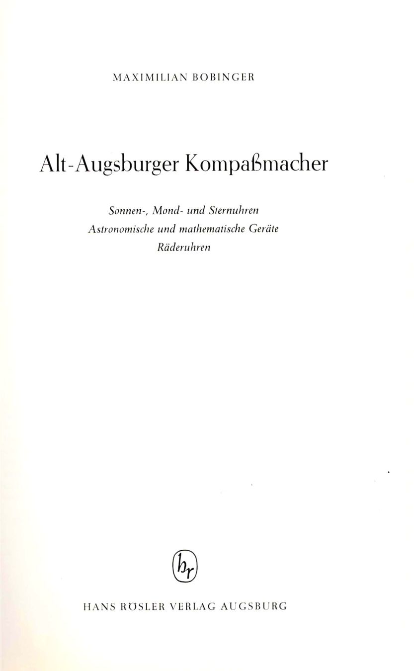 Libri: Alt-Augsburger Kompassmacher – Usato da Küsnacht ZH venduto da Heinzw99 4