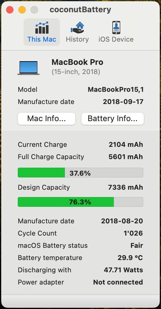 Apple Notebook: Apple MacBook Pro 2018 (15", Space Gray) – Usato da Wetzikon ZH venduto da Personalkarte 9