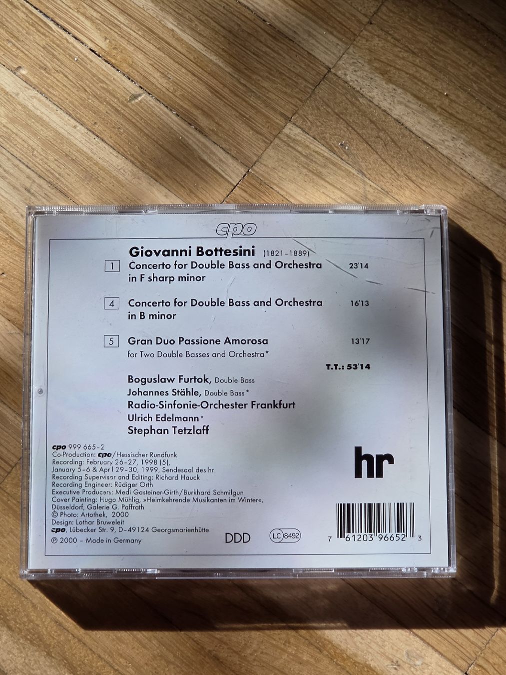 CDs: CD: Giovanni Bottesini: Doppelbass Konzerte  – Gebraucht aus Aesch BL von immon 1