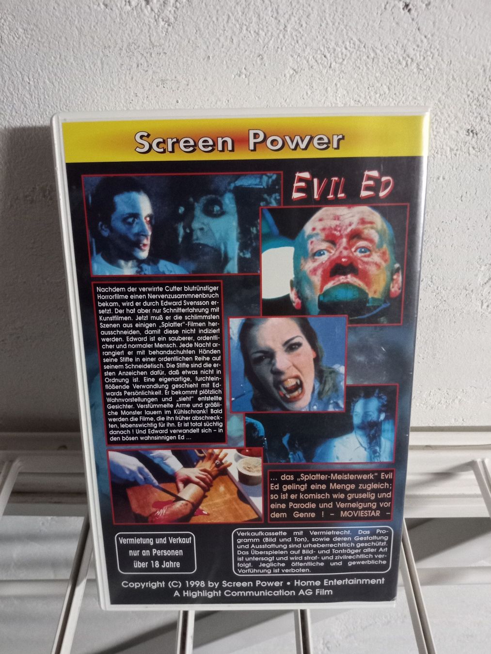Tutti i VHS: VHS EVIL ED SCREEN POWER VIDEO UNCUT HORROR COMEDY – Usato da Brienz BE venduto da INTERNALFIRE 1