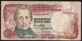 Kolumbien 500 Pesos 1987