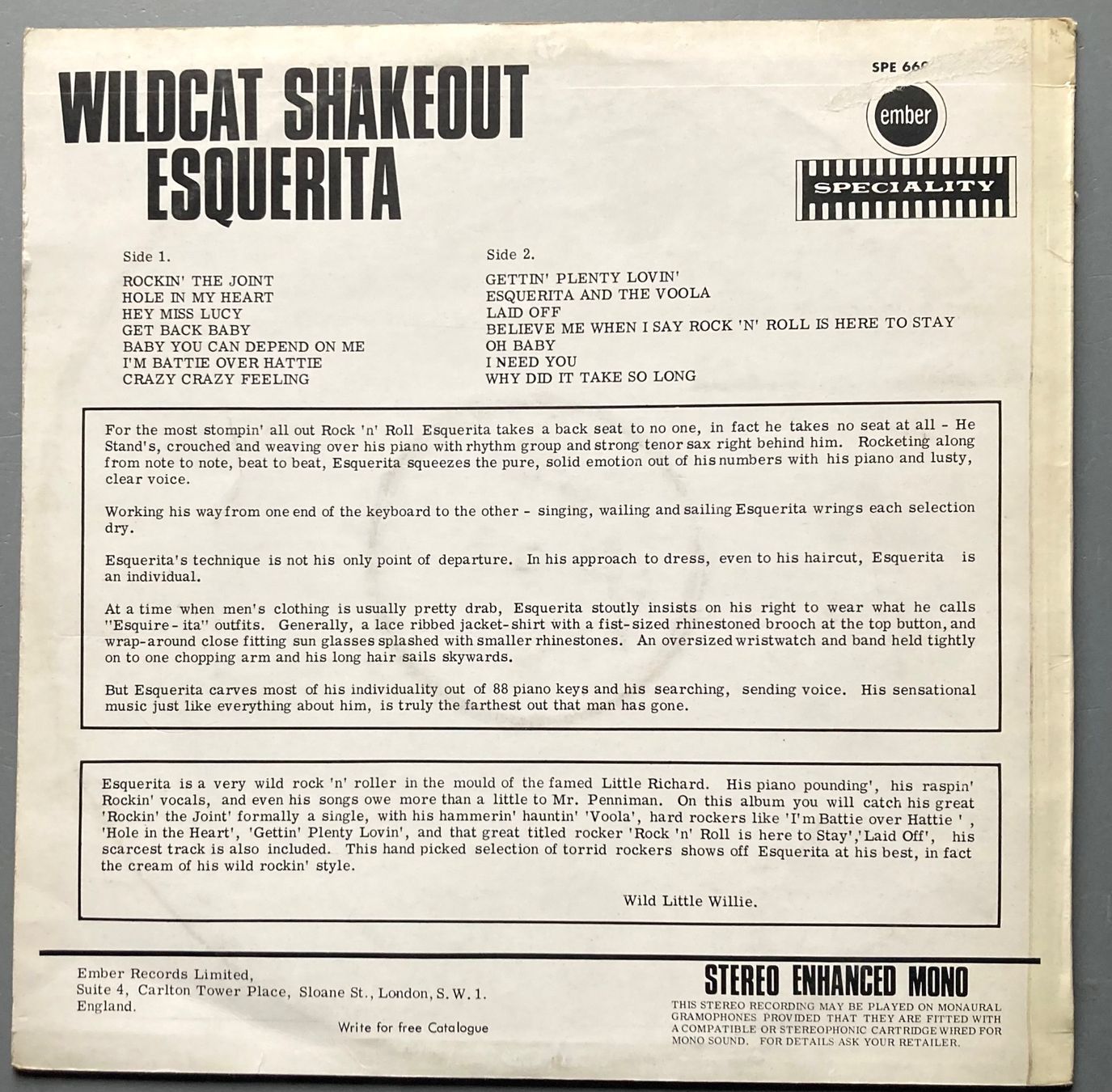 Dischi in vinile: ESQUERITA - WILDAT SHAKEOUT – Usato da Poliez-Pittet venduto da Newtown-Records 1