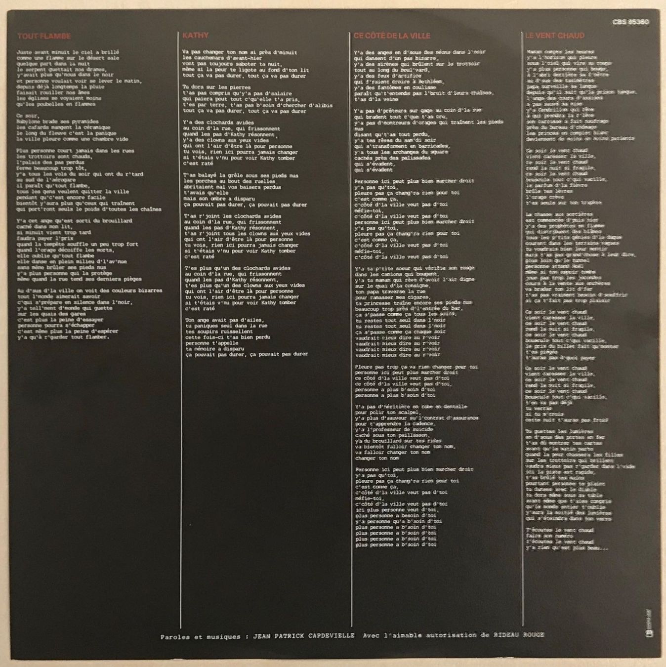 Schallplatten: JEAN-PATRICK CAPDEVIELLE - LE LONG DE LA JETEE - 33 Tours – Gebraucht aus Bussigny von vinyl-pas-cher 4