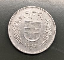 5 Fr. Münze CH 1940 Silber