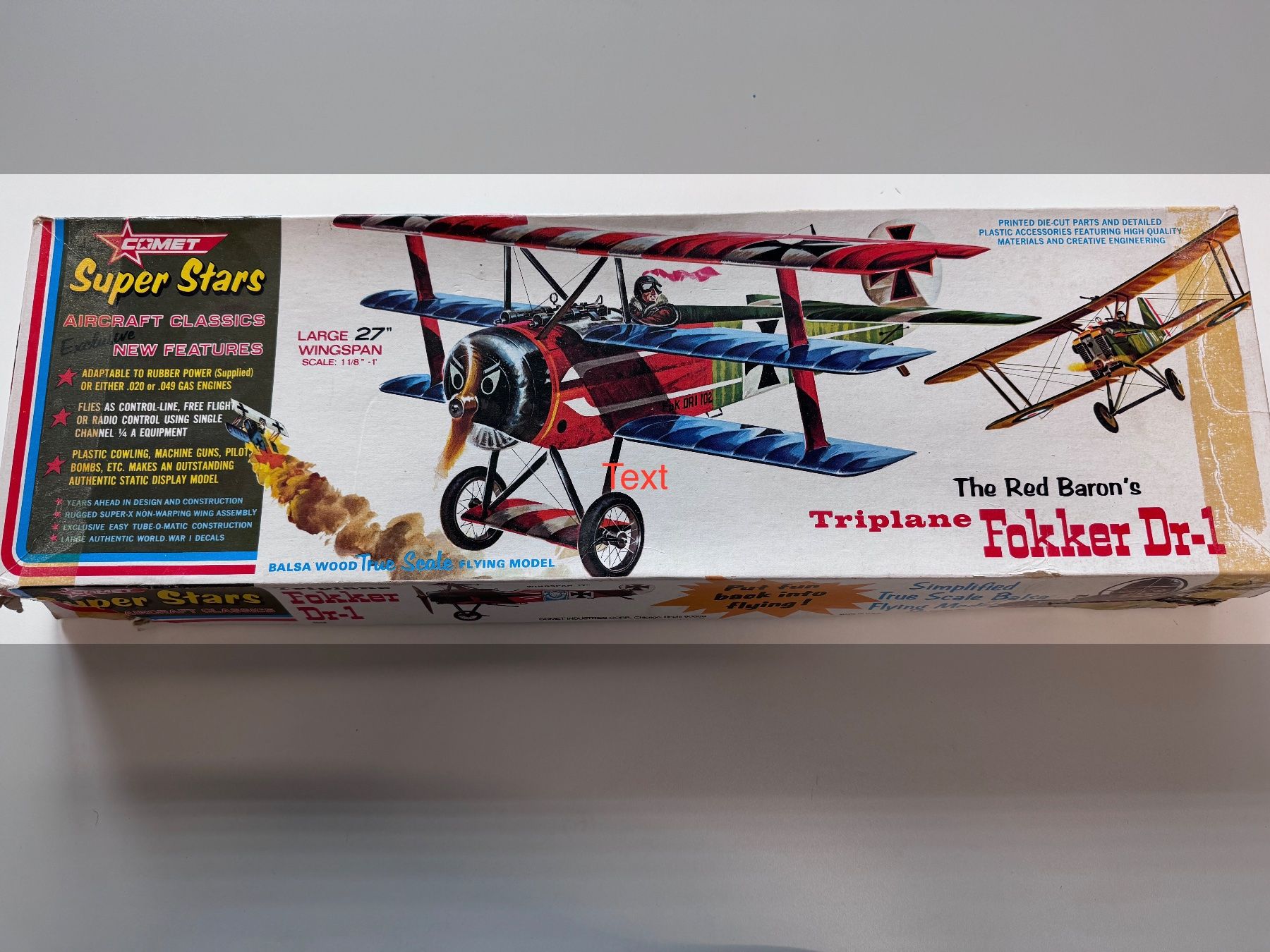 Kit di modellismo & Modellini statici: Comet Super Stars - Fokker Dr-1 Triplane. – Nuovo e nell'imballaggio originale da Fahrwangen venduto da Hotroad61