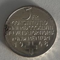 Schweiz 1948 – 5 Franken Silber Bundesverfassung