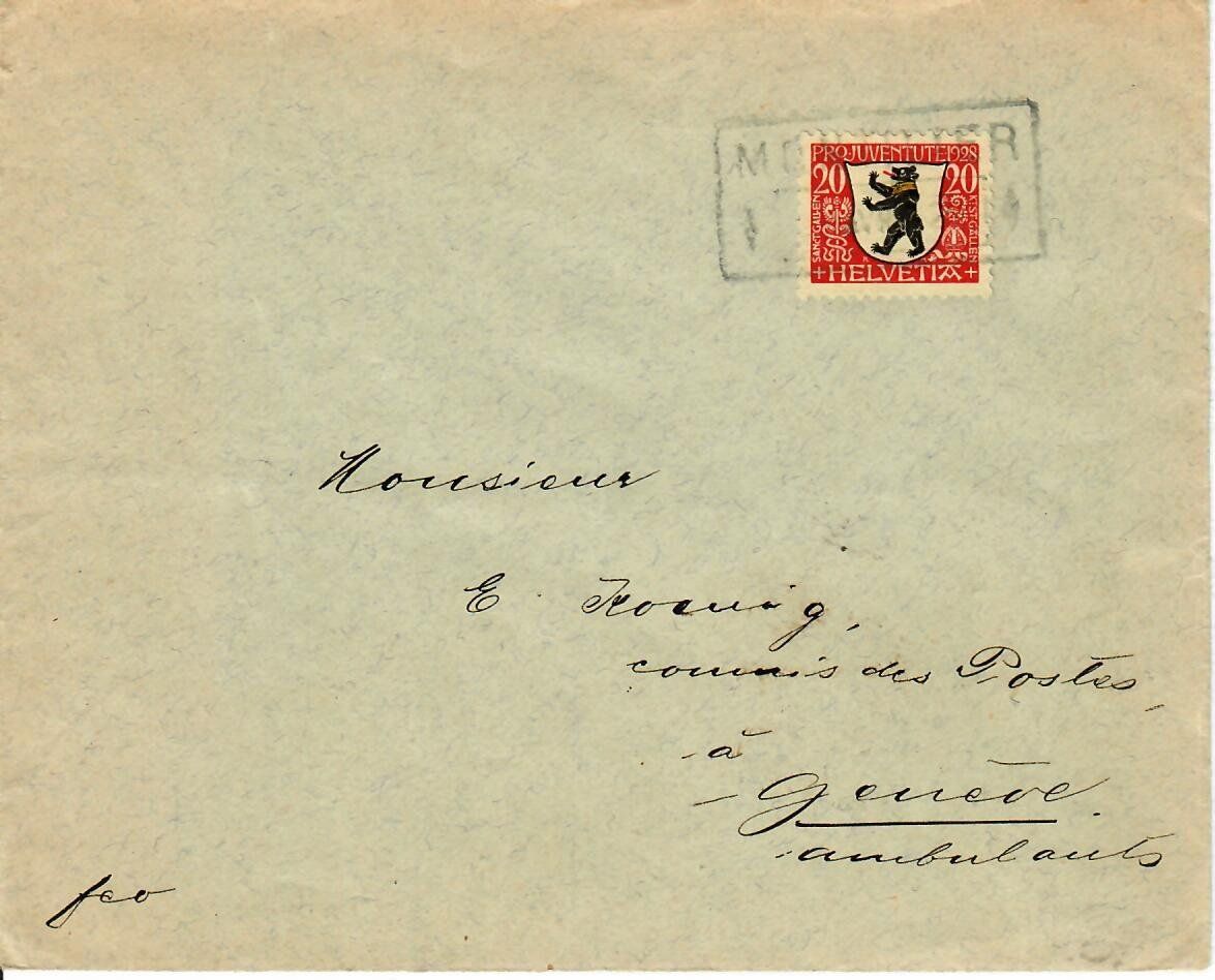 Tutti i francobolli: Brief, Montilier PJ 1928 – Usato da Hochdorf venduto da Ziegel-16