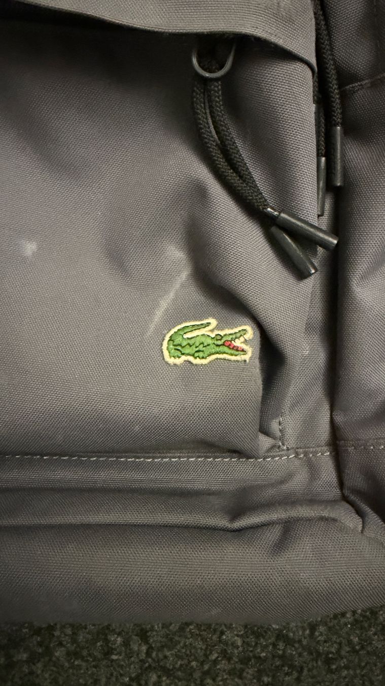 Lacoste Zaini: Lacoste Rucksack, Top Zustand, grau – Usato da Thun venduto da BanjoDan 1