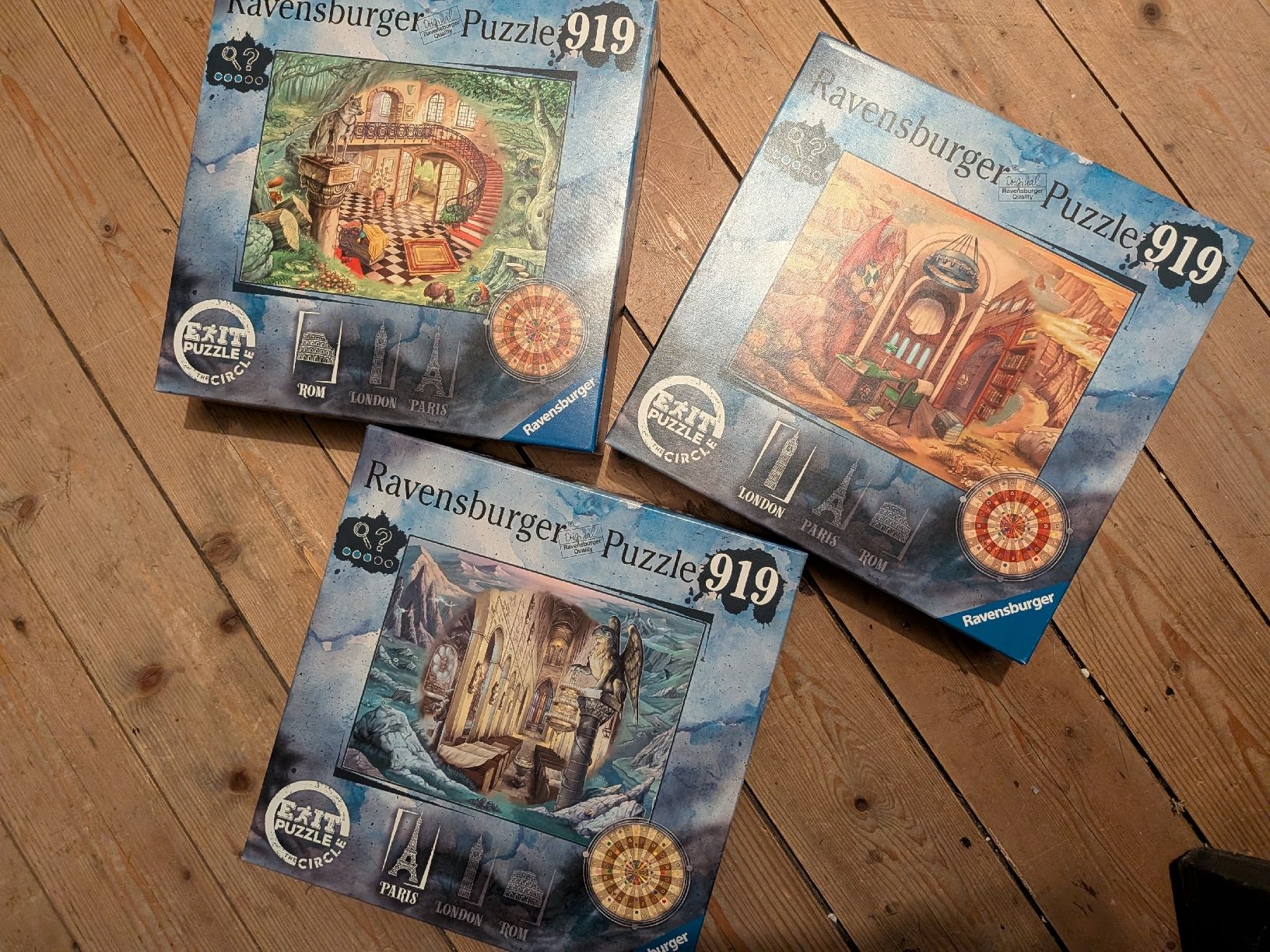 Puzzle: Ravensburger Exit Circle Puzzle Set Rom London Paris 3 Stück – Usato da Uznach venduto da Chalesanda