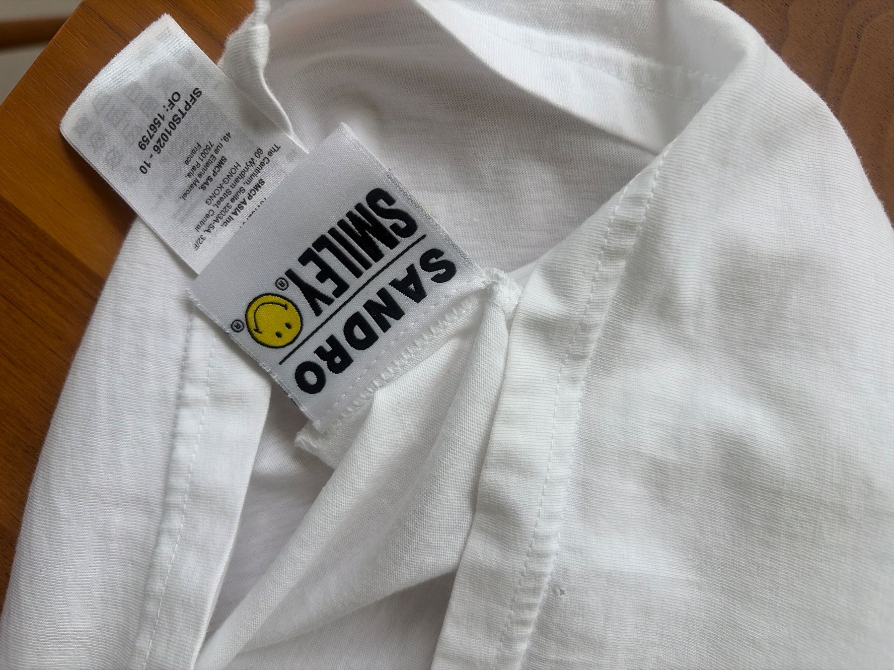 Sandro T-shirt: Sandro Paris Smiley T-Shirt Weiss Gr. 0 (S/M) – Nuovo (secondo la descrizione) da Wallisellen venduto da Lan_82sz 4