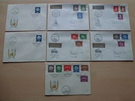 Lot ++ 7 FDC von 1955 bis 1958