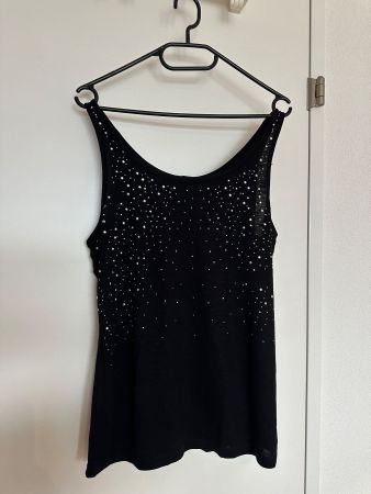 Tanktop mit Glitzersteinen - L/XL - wie NEU!